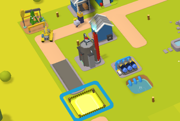 gas production placement with road in town star 