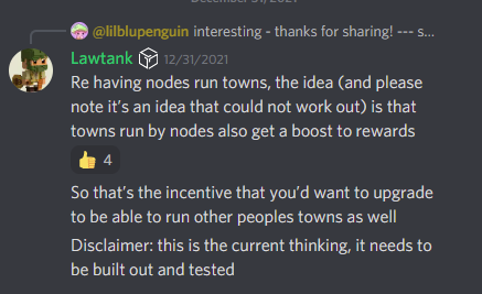 town node rewards discord discussion