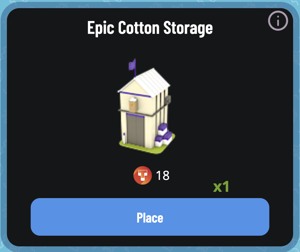 Epic Cotton Storage Town Star NFT