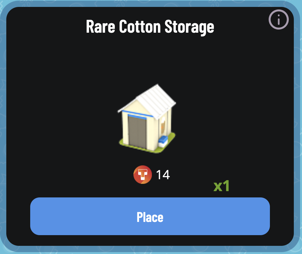 Rare Cotton Storage Town Star NFT
