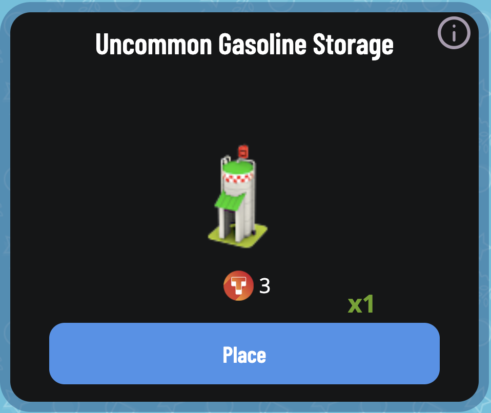 Uncommon Gasoline Storage Town Star NFT
